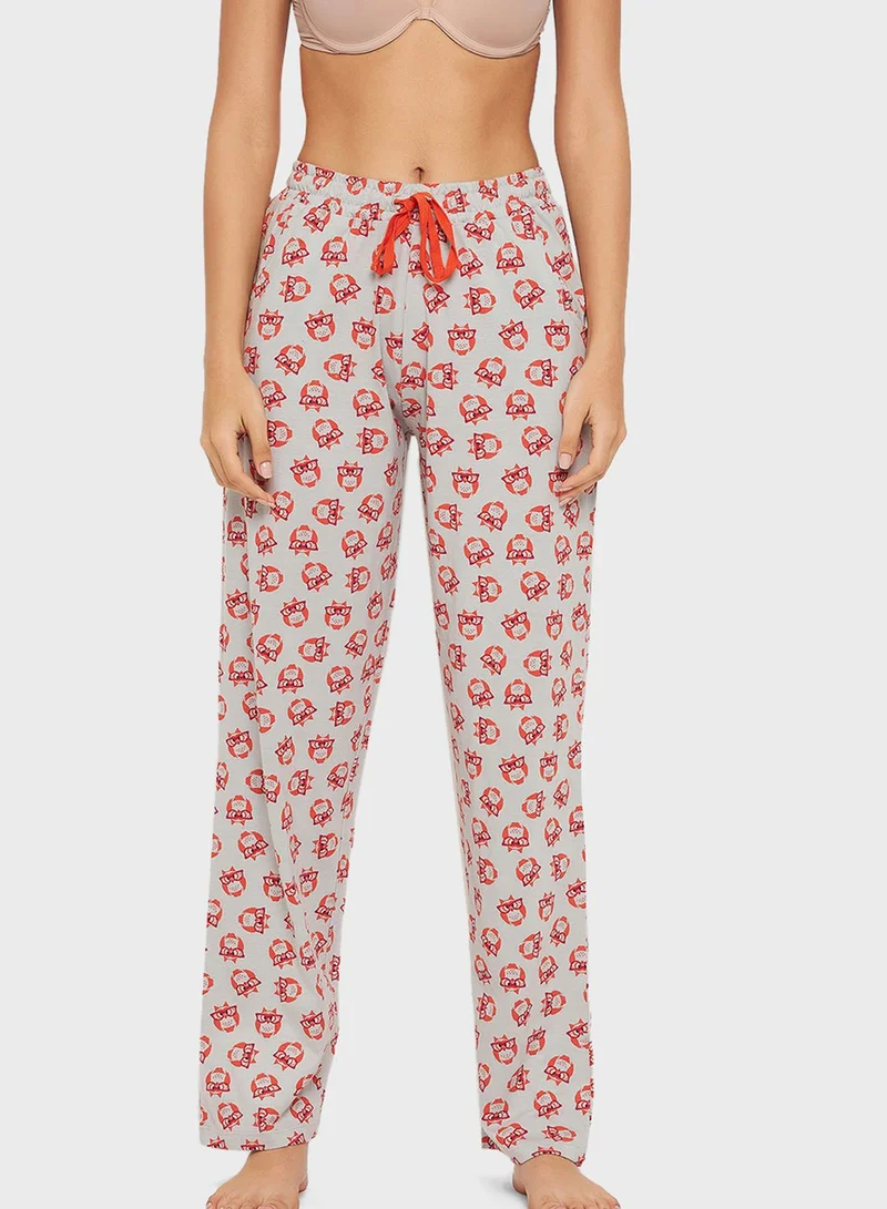 Clovia Printed Shirts & Pyjama Set