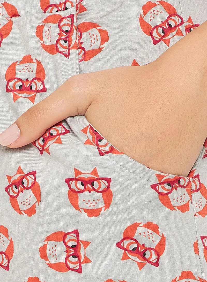 Clovia Printed Shirts & Pyjama Set