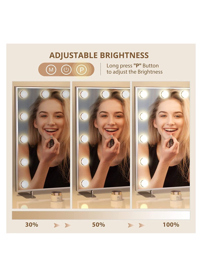 GGEROU Vanity Mirror with Lights,24"×20" Vanity Lighted Mirror with Smart Touch Control Dimmer Bulbs, 3 Color Lights Modes,HD Mirror,Smart Touch Control,with USB Charging Port  - Image 5