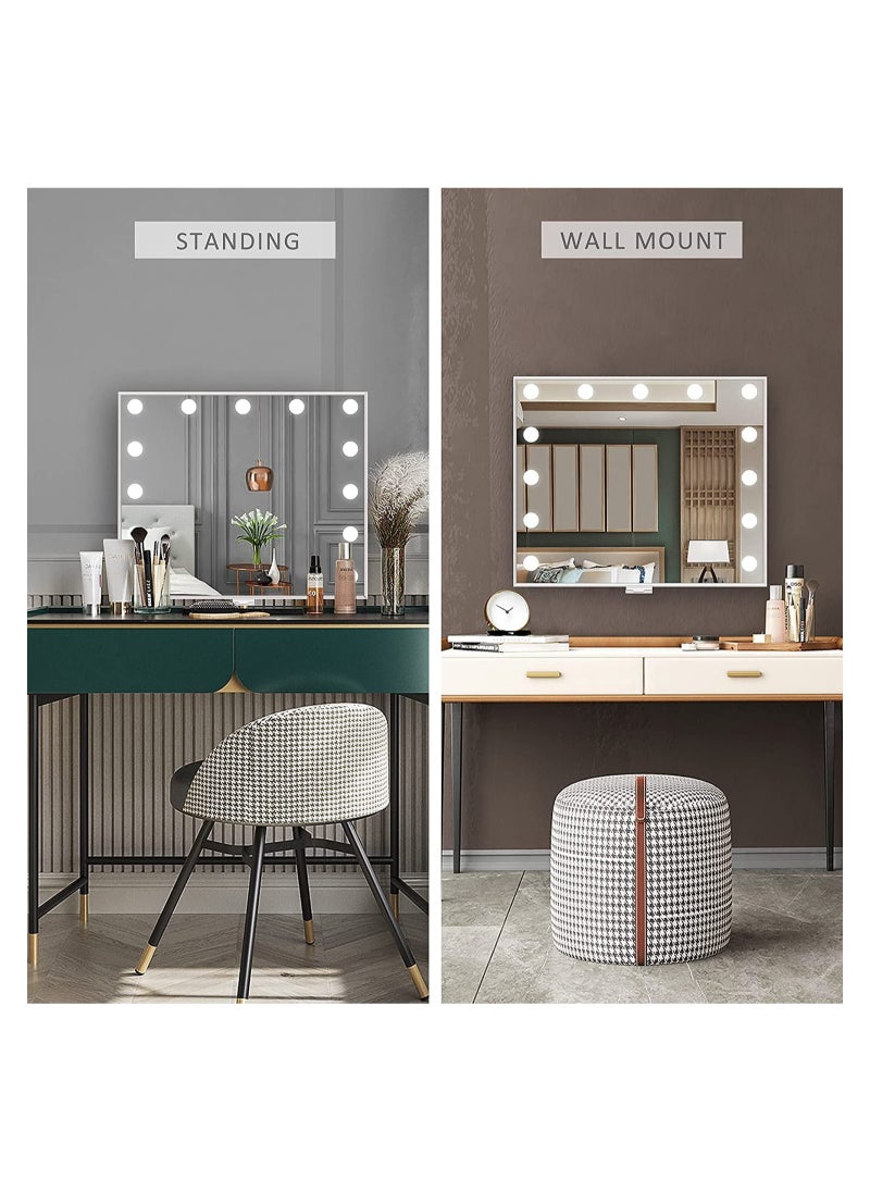 GGEROU Vanity Mirror with Lights,24"×20" Vanity Lighted Mirror with Smart Touch Control Dimmer Bulbs, 3 Color Lights Modes,HD Mirror,Smart Touch Control,with USB Charging Port  - Image 3