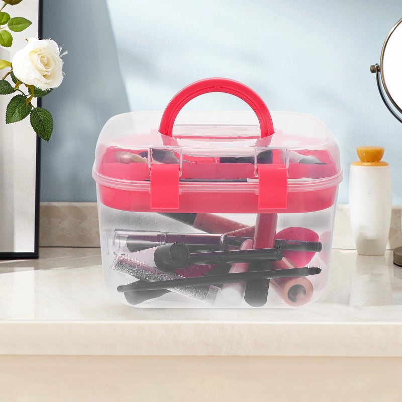 Portable Storage Case Double Layer Storage Box Sewing Box Cosmetic Storage Box - Image 2