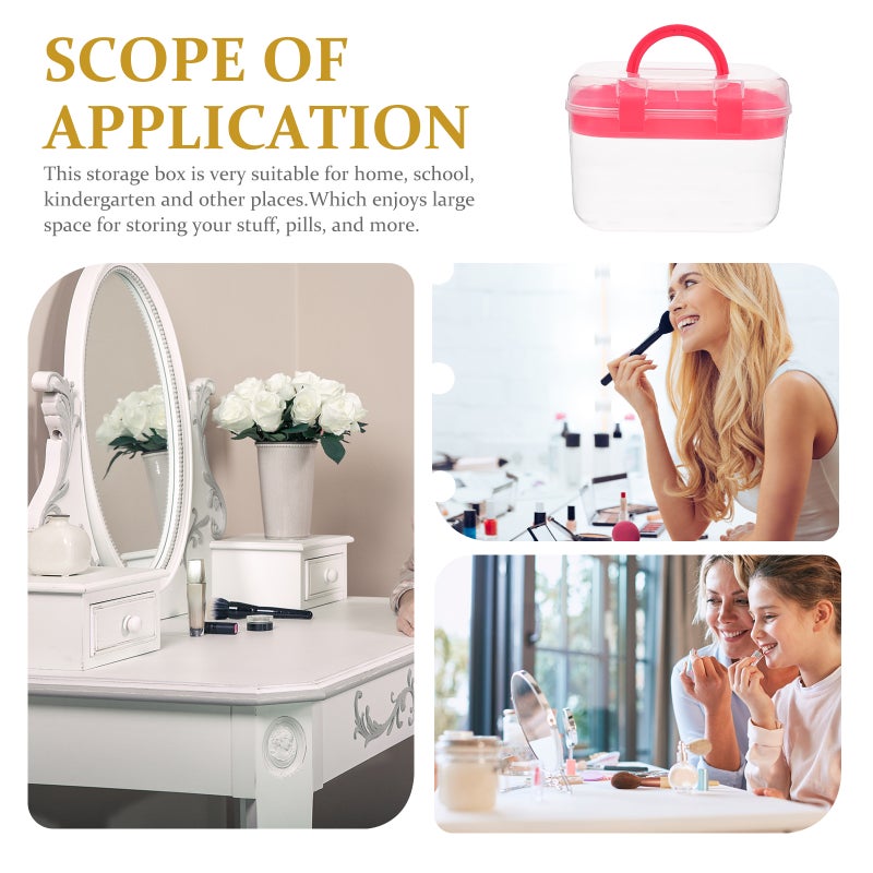Portable Storage Case Double Layer Storage Box Sewing Box Cosmetic Storage Box - Image 5