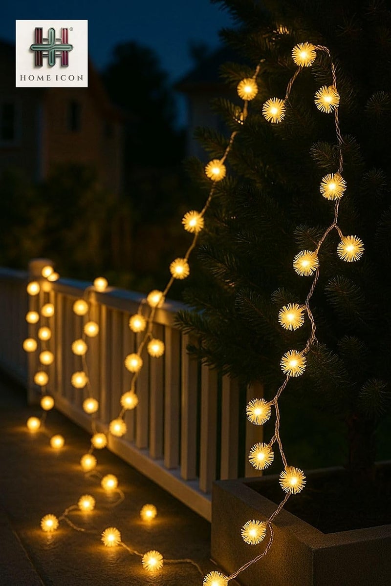 Home Icon Dandelion Decorative String Lights - 3M, 30 LED, Battery Operated for Christmas Tree, Bedroom, Wedding, Party, Garden Decoration - Image 4
