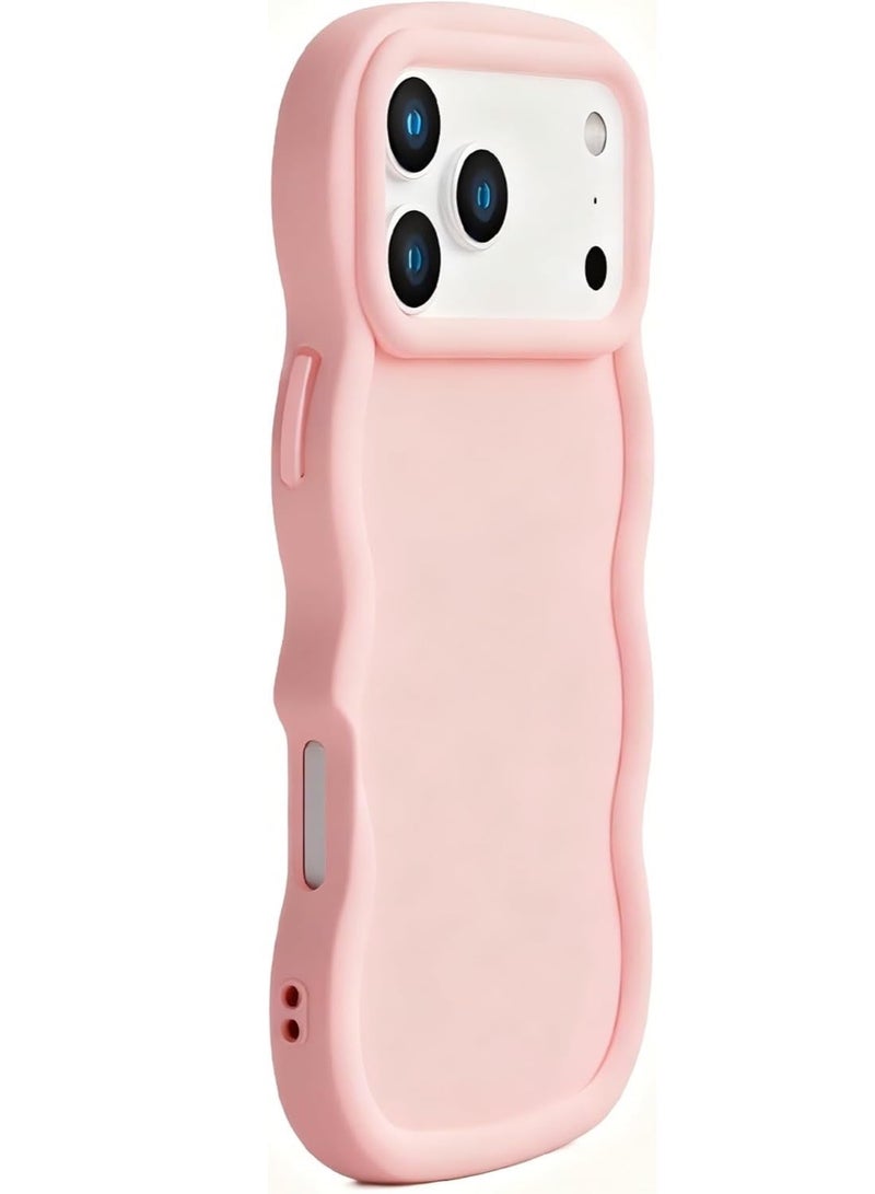 iPhone 17 Pro Max Case, Slim Wavy Design, Soft TPU Shockproof Cover, Anti-Scratch Pink - Image 2