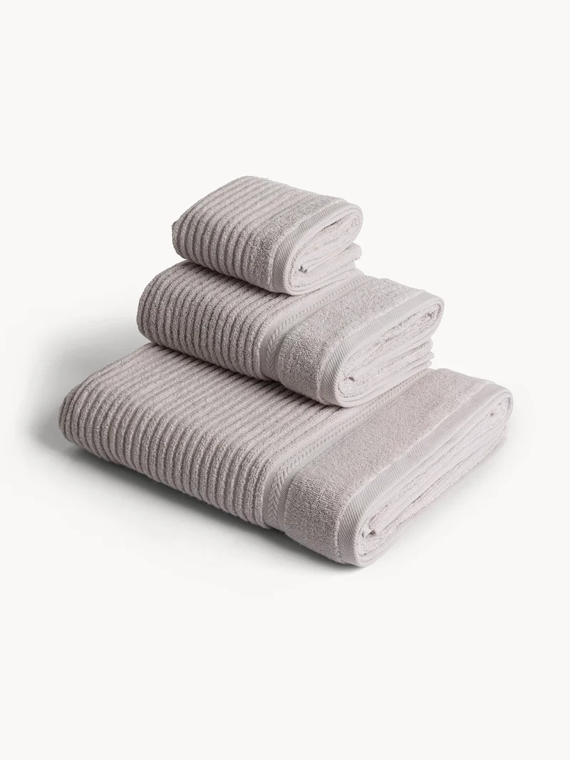 Coincasa Coincasa-Zero Twist Striped Terry Towel-Bath Sheets-90 X 140CM-Grey