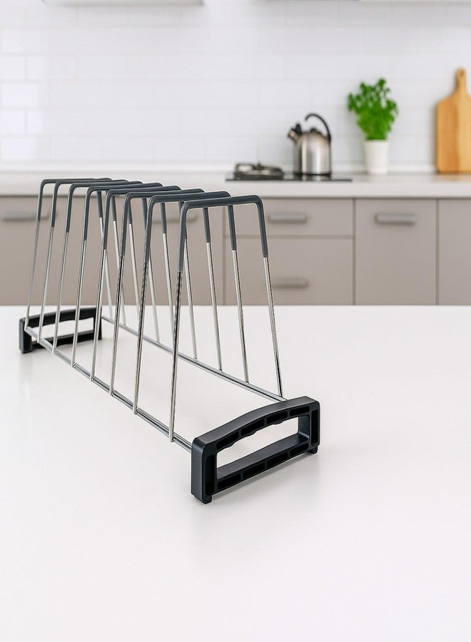 LEVON Stainless Steel Thali and Dish Rack – 11-Section Kitchen Organizer with 8 Thali Inserts | Anti-Rust Nano Coated Plate Stand, Lid Holder, and Utensil Rack for Countertop Use - Image 5