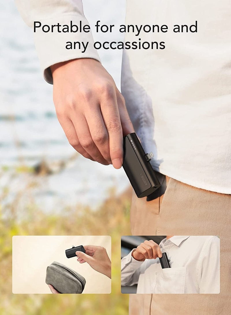 فيجير VEGER 5000mAh Mini Power Bank,20W Fast Charging Portable Charger Battery Pack Compatible with iPhone 14/14 Pro/14 Pro Max/14 Plus/13/12/11 /XS/XR/X/8/7/6s/Plus and More - Image 5