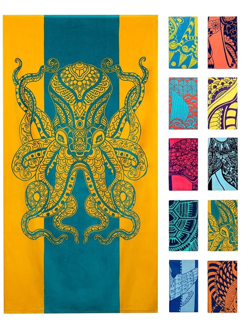 Oversized Beach Towel with A Cute Design, Quick Dry for Beach, Pool, Bath or Picnic Extra Large, XL (160x86 cm) Thick, Portable, Lightweight, High Absorbent for Adults Mens Women - Image 1