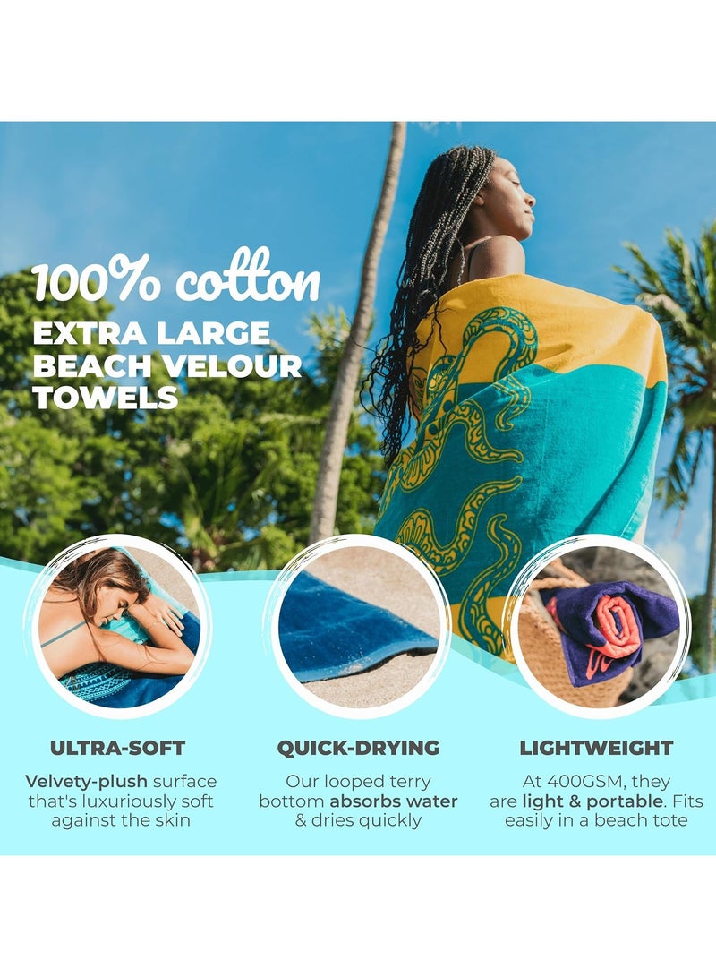 Oversized Beach Towel with A Cute Design, Quick Dry for Beach, Pool, Bath or Picnic Extra Large, XL (160x86 cm) Thick, Portable, Lightweight, High Absorbent for Adults Mens Women - Image 2