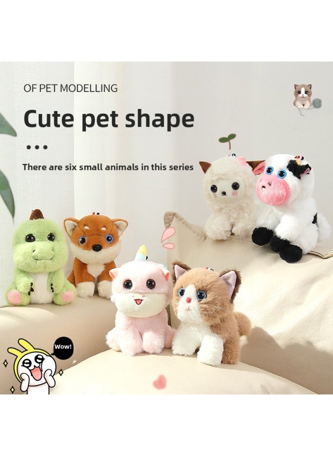 Generic Le Jier Children's Animal Toy Dog Simulation Plush Unicorn Cow Sheep Pull Rope Wagging Tail Pet Toy-Color:Kitty  - Image 3