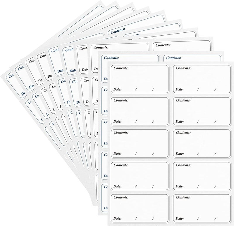 SWIUKPHE 400 pcs Freezer Labels, Easy Peel Off Labels, Meat Stickers Self-Adhesive Removable Food Date, 1.2 x 2.4inch Waterproof Refrigerator, for Food Storage Boxes, Jars - Image 1