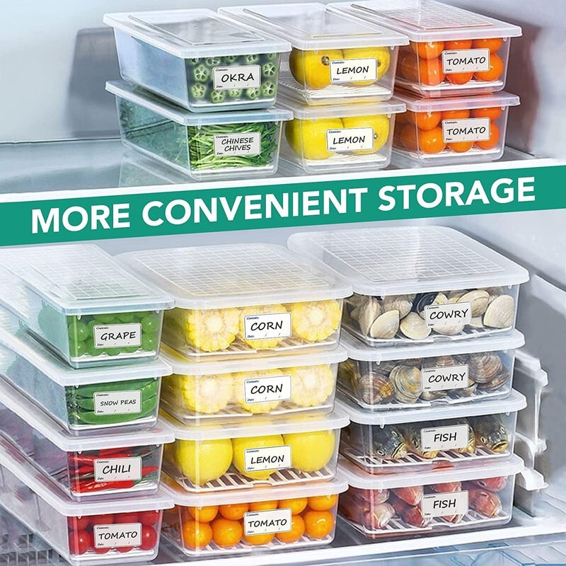 SWIUKPHE 400 pcs Freezer Labels, Easy Peel Off Labels, Meat Stickers Self-Adhesive Removable Food Date, 1.2 x 2.4inch Waterproof Refrigerator, for Food Storage Boxes, Jars - Image 2