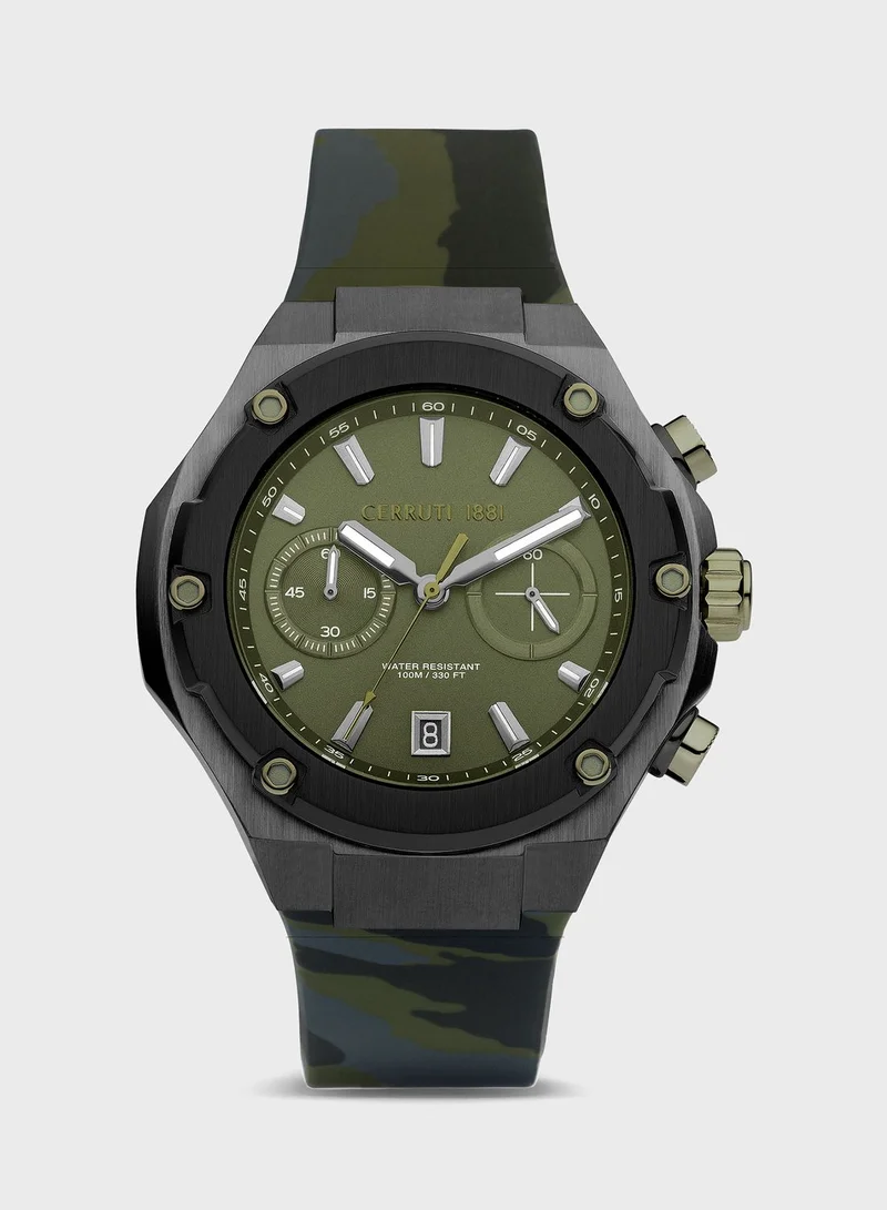 CERRUTI 1881 Silicone Strap Analog Watch