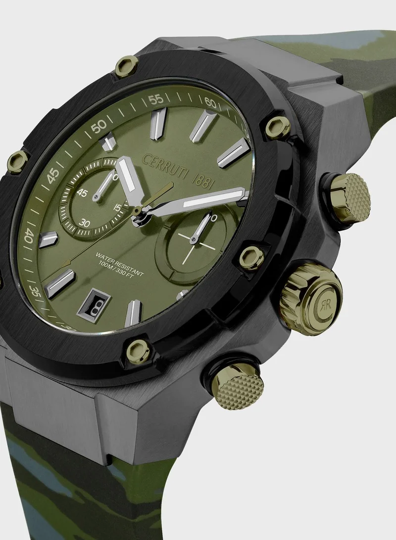 CERRUTI 1881 Silicone Strap Analog Watch