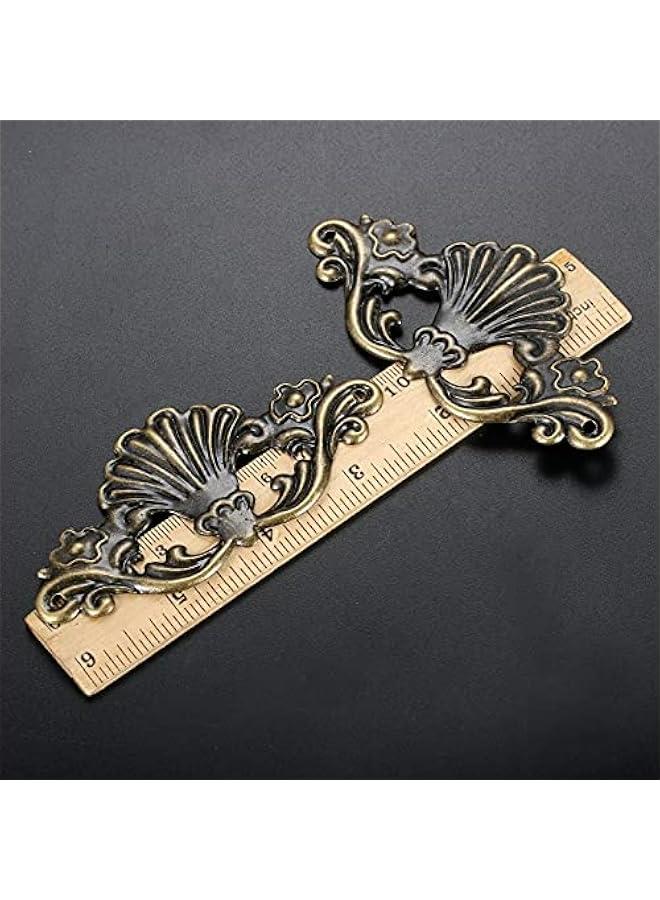 Vintage Corner Protectors 8 Pcs Metal Box Corner Protector Corner Brace with Mounting Screws for Furniture Jewelry Box Decoration Edge Cover Furniture Cabinet Jewelry Box Wooden Case, Hollow, Antique Bronze - Image 3
