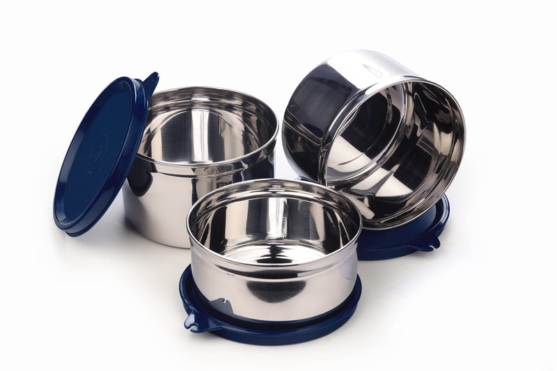 SOPL-OLIVEWARE Absolute Lunch Box, 100% Leak Proof, 3 Stainless Steel Containers with BPA Free Lids (2x600ml & 450ml), Fabric Bag (Red) - Image 5
