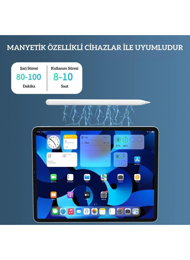 Techmaster قلم ستايلس متوافق مع الشحن اللاسلكي لآيباد إير 4 5 برو 11 12.9 ميني 6 مع رفض راحة اليد  - Image 2