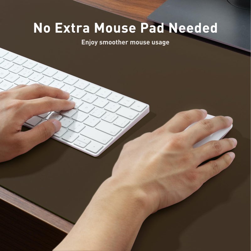 Aothia Leather Desk Pad Protector, Mouse Pad, Office Desk Mat, Non-Slip PU Leather Desk Blotter, Laptop Desk Pad, Waterproof Desk Writing Pad for Office and Home (Coffee, 36" x 17") - Image 5