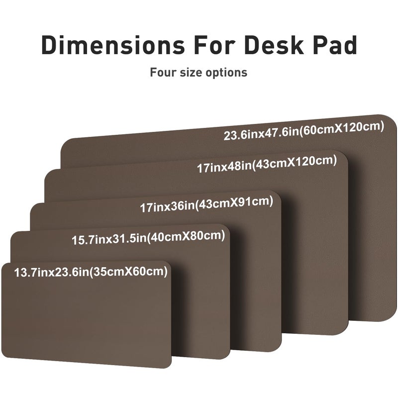 Aothia Leather Desk Pad Protector, Mouse Pad, Office Desk Mat, Non-Slip PU Leather Desk Blotter, Laptop Desk Pad, Waterproof Desk Writing Pad for Office and Home (Coffee, 36" x 17") - Image 4