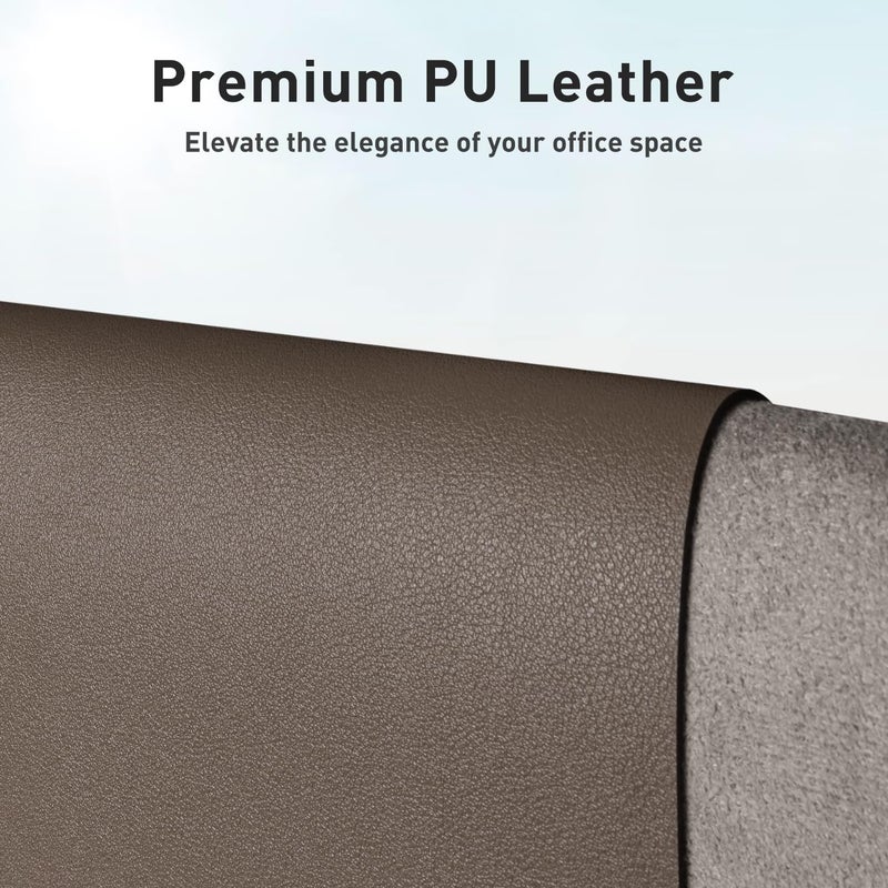 Aothia Leather Desk Pad Protector, Mouse Pad, Office Desk Mat, Non-Slip PU Leather Desk Blotter, Laptop Desk Pad, Waterproof Desk Writing Pad for Office and Home (Coffee, 36" x 17") - Image 2