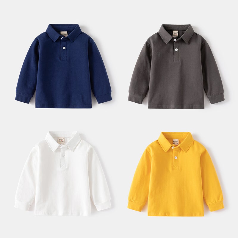 Children'S Clothing Boys' Base Layer Shirt Kids' Long-Sleeve T-Shirt 2025 Autumn New Polo Shirt Boys' Versatile Top - Image 2