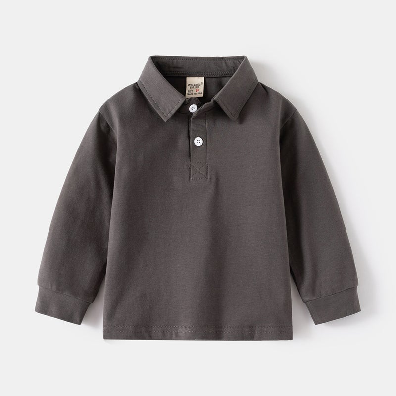 Children'S Clothing Boys' Base Layer Shirt Kids' Long-Sleeve T-Shirt 2025 Autumn New Polo Shirt Boys' Versatile Top - Image 1