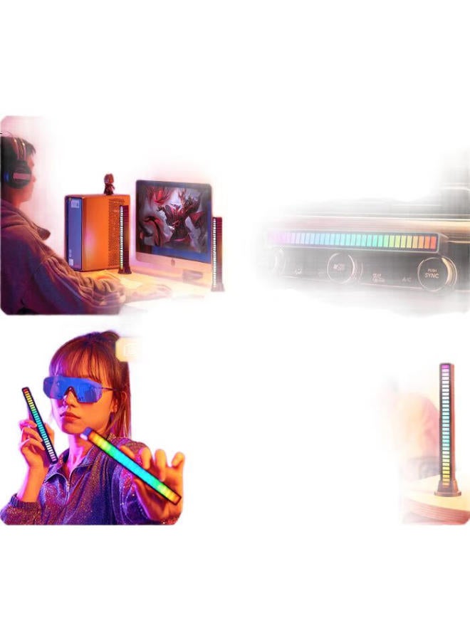 DiGallen Trendy Car Rgb Sound-Controlled Music Rhythm Pickup Light, Car Ambient Light, Desktop Decoration Light, Black - Image 2