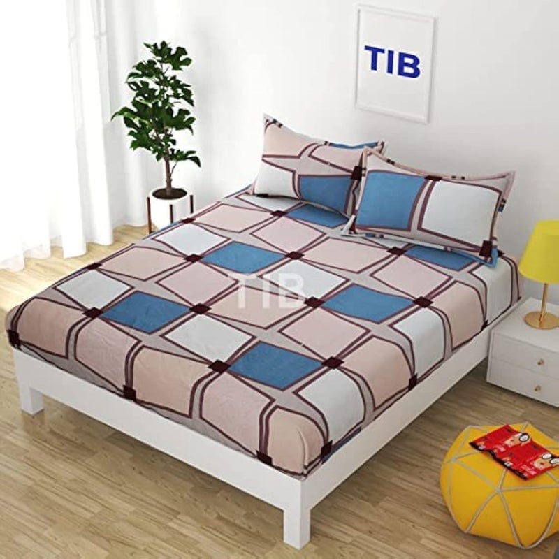 TIB Cotton Feel Polycotton Single Size Bed Sheet with 1 Pillow Cover, 60X90 Inches, Stone Peach - Image 3