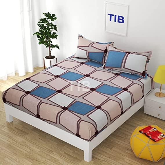TIB Cotton Feel Polycotton Single Size Bed Sheet with 1 Pillow Cover, 60X90 Inches, Stone Peach - Image 2