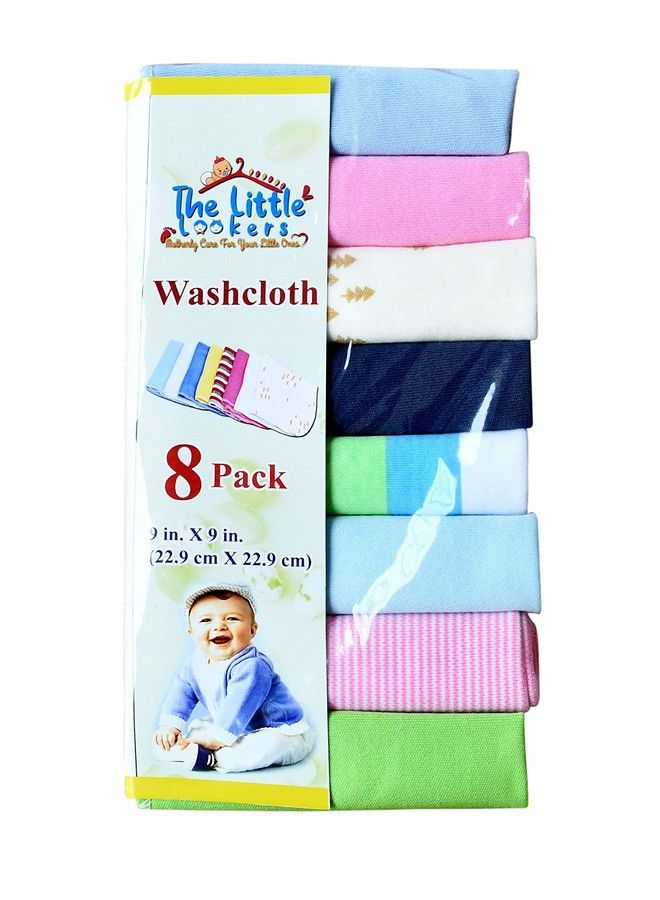 The Little Lookers 8 Piece Hosiery Soft Cotton Newborn Face Towels;Napkins For New Born Babies;Infants (Pack Of 1) - Image 2