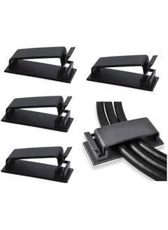 HOOKOR 50PCS Cable Clips, Self Adhesive Cable Management Clips, Cord Organizer Wire Clips Cord Holder for Appliances PC Wall Ethernet Cable Under Desk Nightstand Home Office Car (Black)  - Image 1