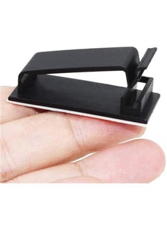 HOOKOR 50PCS Cable Clips, Self Adhesive Cable Management Clips, Cord Organizer Wire Clips Cord Holder for Appliances PC Wall Ethernet Cable Under Desk Nightstand Home Office Car (Black)  - Image 3