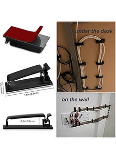 HOOKOR 50PCS Cable Clips, Self Adhesive Cable Management Clips, Cord Organizer Wire Clips Cord Holder for Appliances PC Wall Ethernet Cable Under Desk Nightstand Home Office Car (Black)  - Image 5