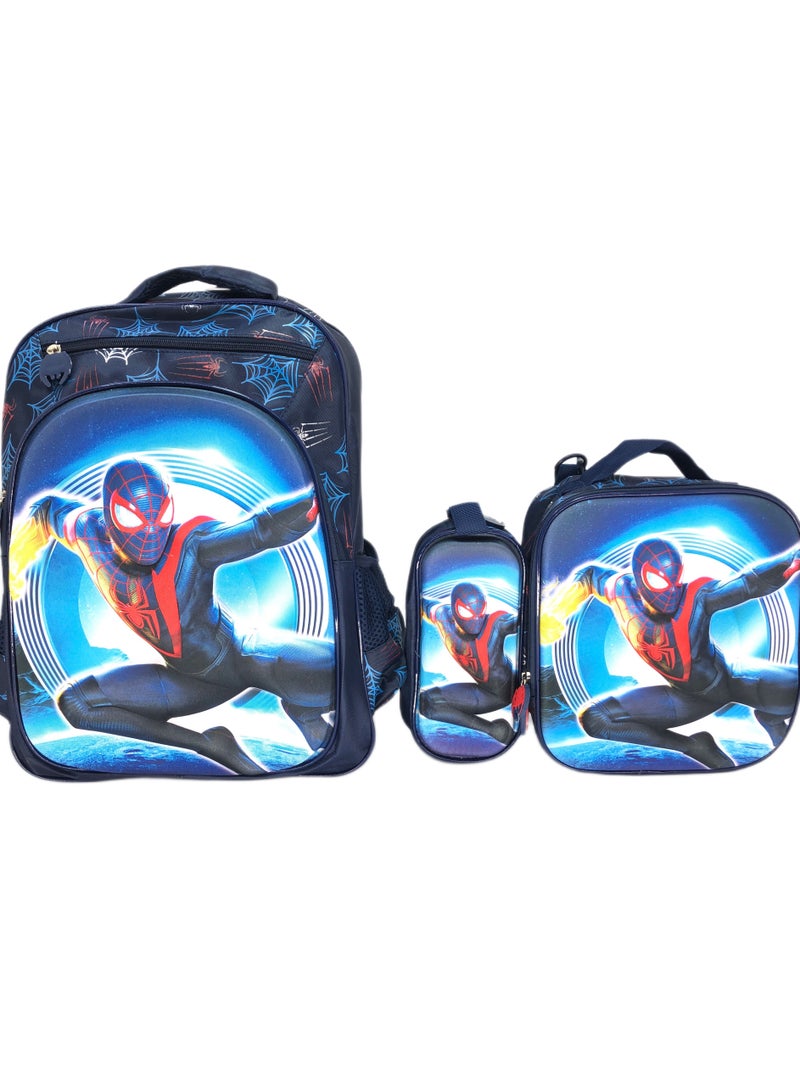 i-kola Stunning 18-Inch 3D Backpack:Spider Premium Quality, Exquisite Design, and Complete Set with Lunch Bag and Pencil Case for Boys - Image 1