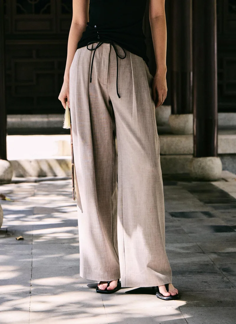 Lichi Palazzo trousers in viscose with a slim belt