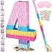 PCFING 20 Inch Number 4 Piata Candy Color with 30 Inch Piata Stick Blindfold Confetti for Boys Girls Adults Birthday Party Decorations Anniversary Celebration Fiesta - Image 2