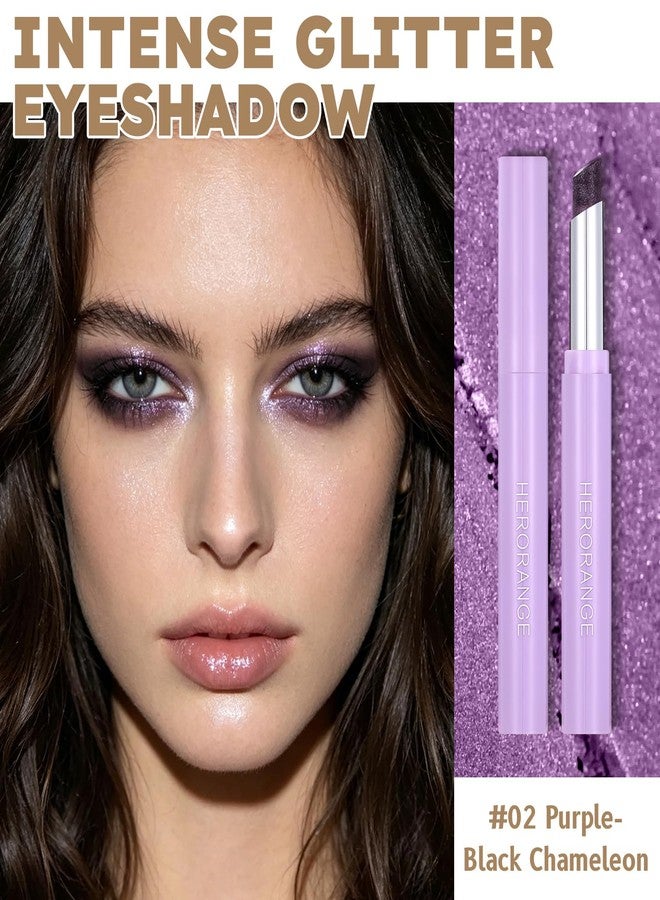 U-Shinein Multichrome Glitter Eyeshadow Stick, Chameleon Shimmer Eye Brightener Highlighter Stick, Holographic Cream Eyeshadow, High Pigment Iridescent Sparkle Eye Makeup for Women 02 - Image 2