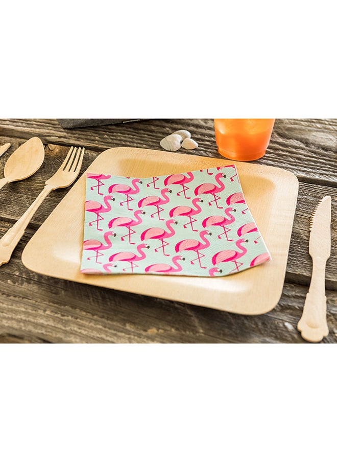 Restaurantware 13 Inch Paper Luncheon Napkins, 500 Florida Flamingo Design Printed Napkins - 3-Ply, Textured Edges, Sky Blue Paper Decorated Napkins, Soft And Strong, For Parties Or Catering Events  - Image 5