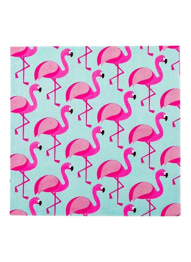Restaurantware 13 Inch Paper Luncheon Napkins, 500 Florida Flamingo Design Printed Napkins - 3-Ply, Textured Edges, Sky Blue Paper Decorated Napkins, Soft And Strong, For Parties Or Catering Events  - Image 4