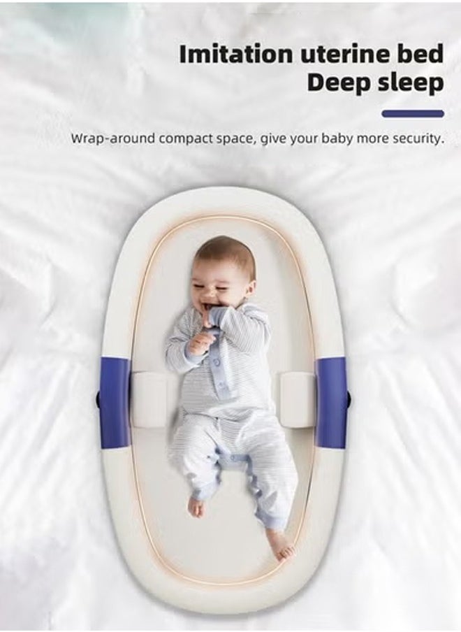 Beauenty Baby Lounger Bed, Infant Nest, Portable Newborns Sleeper Bassinets, Travel Baby Lounger for Boys Girls With 1 Canopy 1 Mosquito Net 1 Cushion 2 Shaping Pillow  - Image 3