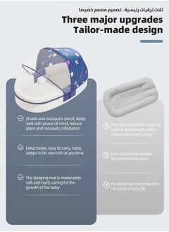 Beauenty Baby Lounger Bed, Infant Nest, Portable Newborns Sleeper Bassinets, Travel Baby Lounger for Boys Girls With 1 Canopy 1 Mosquito Net 1 Cushion 2 Shaping Pillow  - Image 4