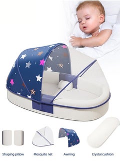 Beauenty Baby Lounger Bed, Infant Nest, Portable Newborns Sleeper Bassinets, Travel Baby Lounger for Boys Girls With 1 Canopy 1 Mosquito Net 1 Cushion 2 Shaping Pillow  - Image 1