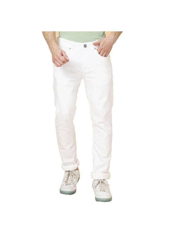 بيينغ هيومان Mens White Slim Fit Denims