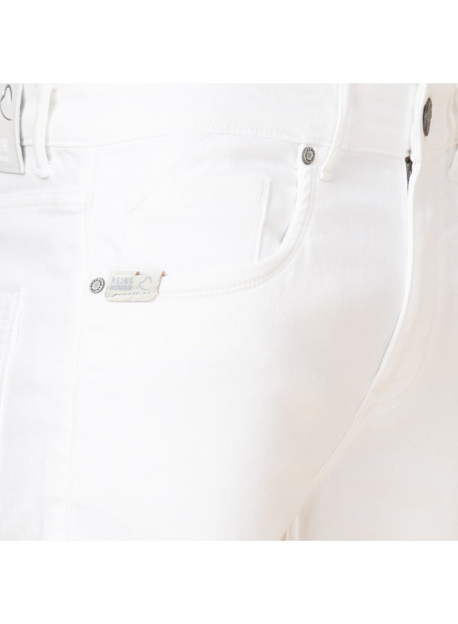 Being Human Mens White Slim Fit Denims - Image 5
