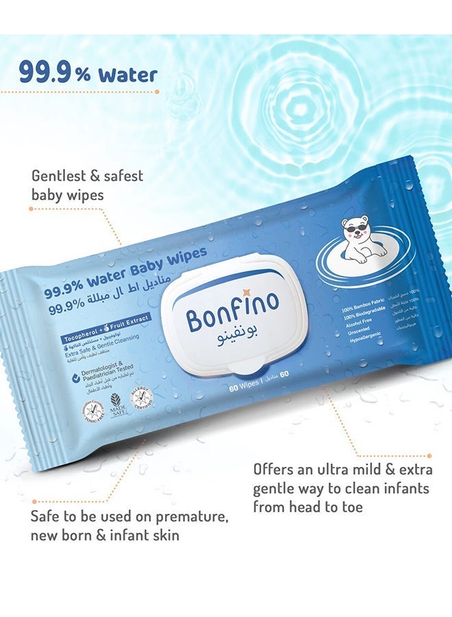 Bonfino 720 Pieces- 99.9% Water Baby Wipes - Image 4