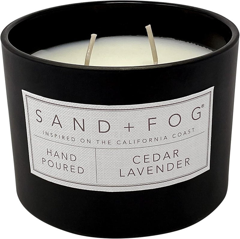 Sand + Fog Scented Candles for Home Jar Candles Cedar Lavender 12 Oz Black - Image 2
