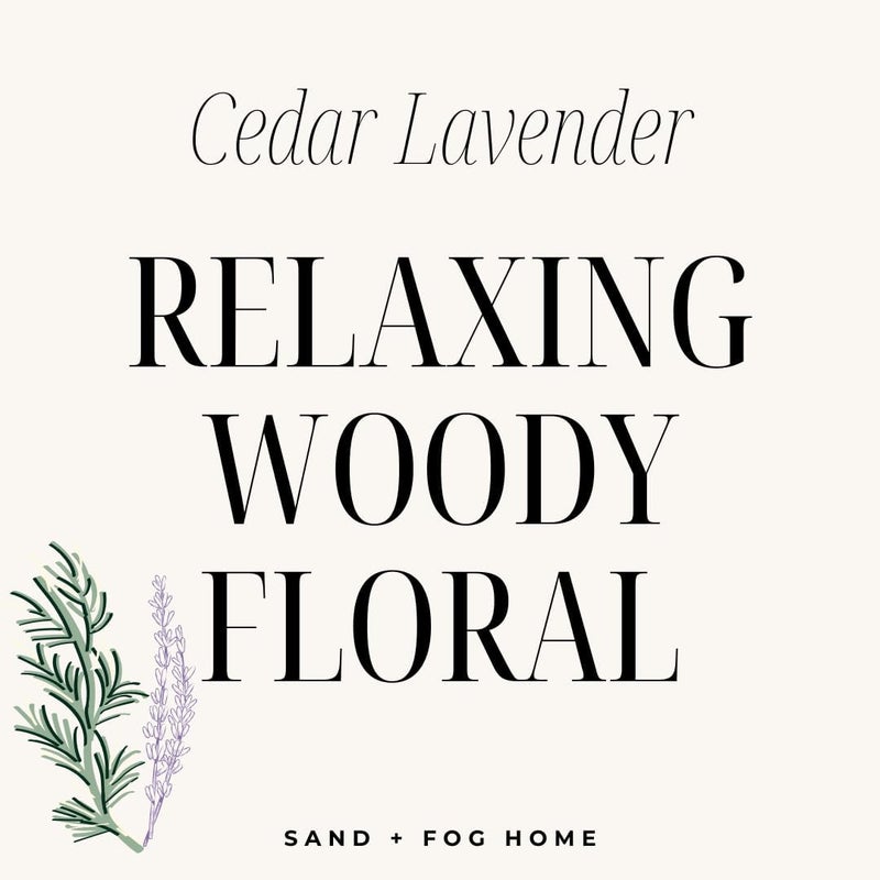 Sand + Fog Scented Candles for Home Jar Candles Cedar Lavender 12 Oz Black - Image 5