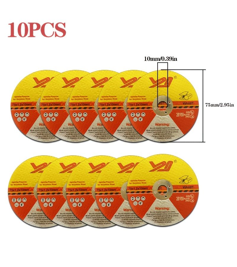 10pcs 75mm Mini Metal Grinding Wheel 10mm Hole for Wood Soft Metal - Image 4