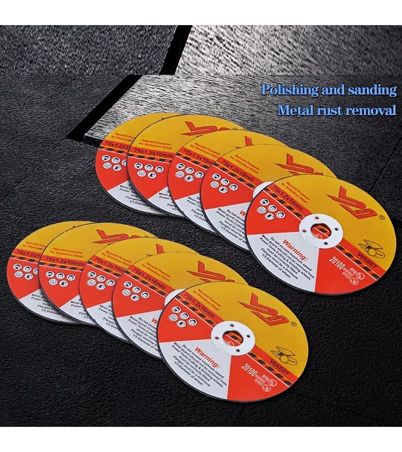 10pcs 75mm Mini Metal Grinding Wheel 10mm Hole for Wood Soft Metal - Image 5