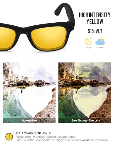 BLAZERBUCK Anti-salt Replacement Lenses for RayBan Meta Wayfarer RW4006 50mm - High Intensity yellow - Image 4